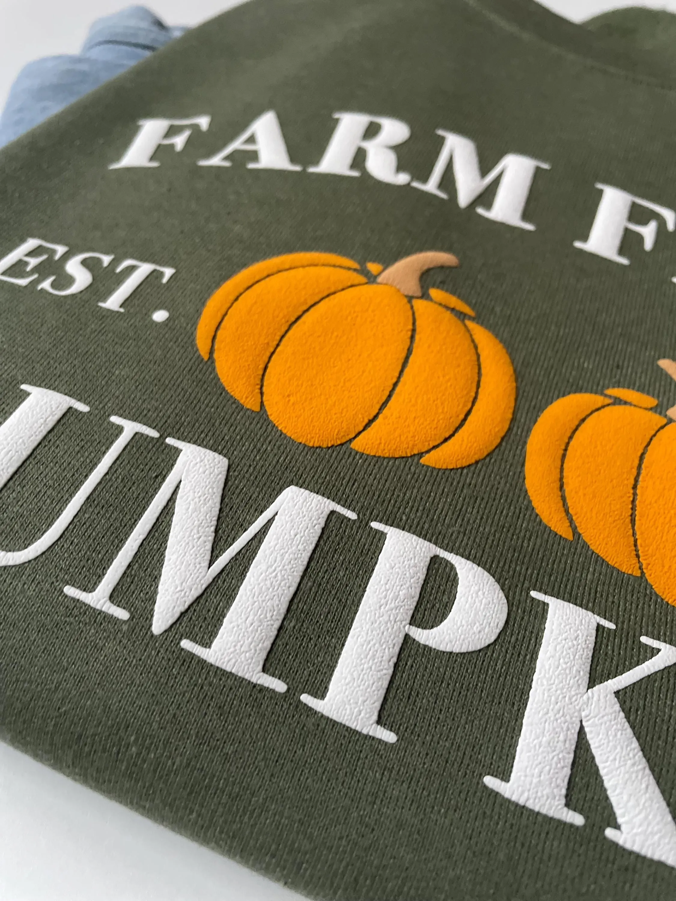Embossed Farm Fresh Pumpkins Womens Sweatshirt