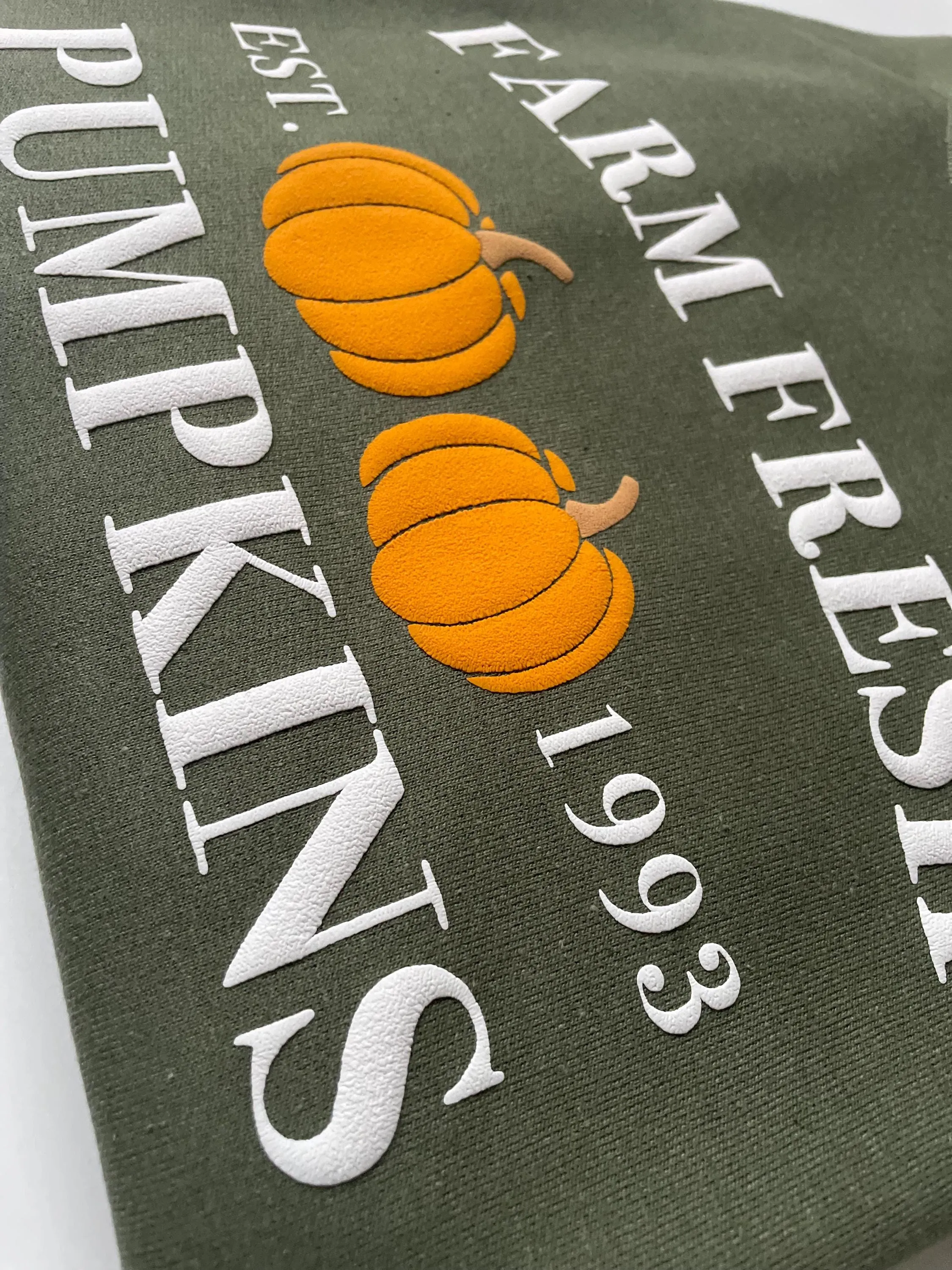 Embossed Farm Fresh Pumpkins Womens Sweatshirt