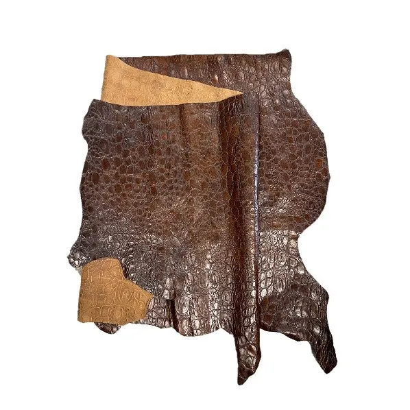Embossed Large Reptile Print Cow Side | Brown | 1.0mm | 19 sq.ft | From $165 ea.