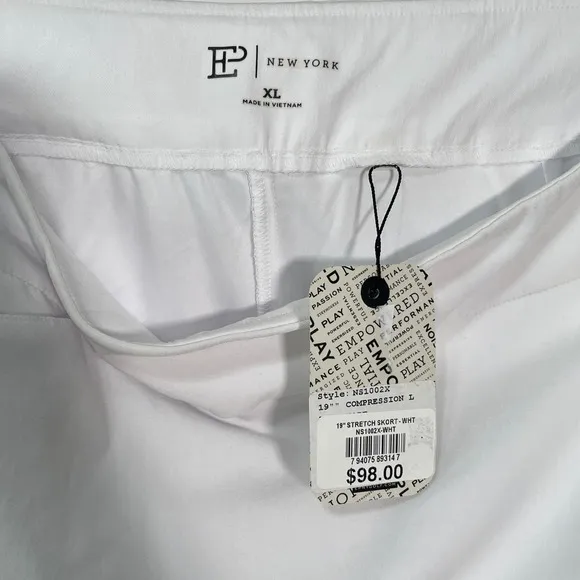 EPNY Women's 19” Stretch Golf Skort, XL, White