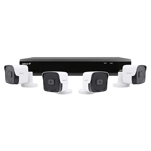 ESP REKIP4KB4W Rekor IP 4 Channel POE 2MP 4 White Bullet Camera Kit (1TB)