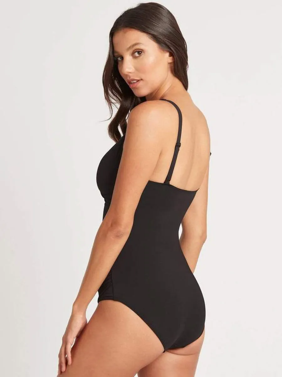 Essentials Cross Front One Piece In Black