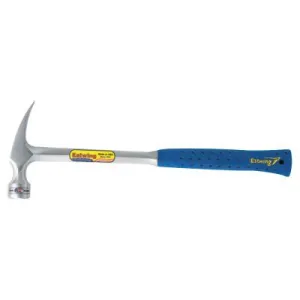 Estwing Framing Hammer, Smooth Face, Steel Head, Straight Steel Handle, 13.5 in, 2.19 lb, E3-22SR
