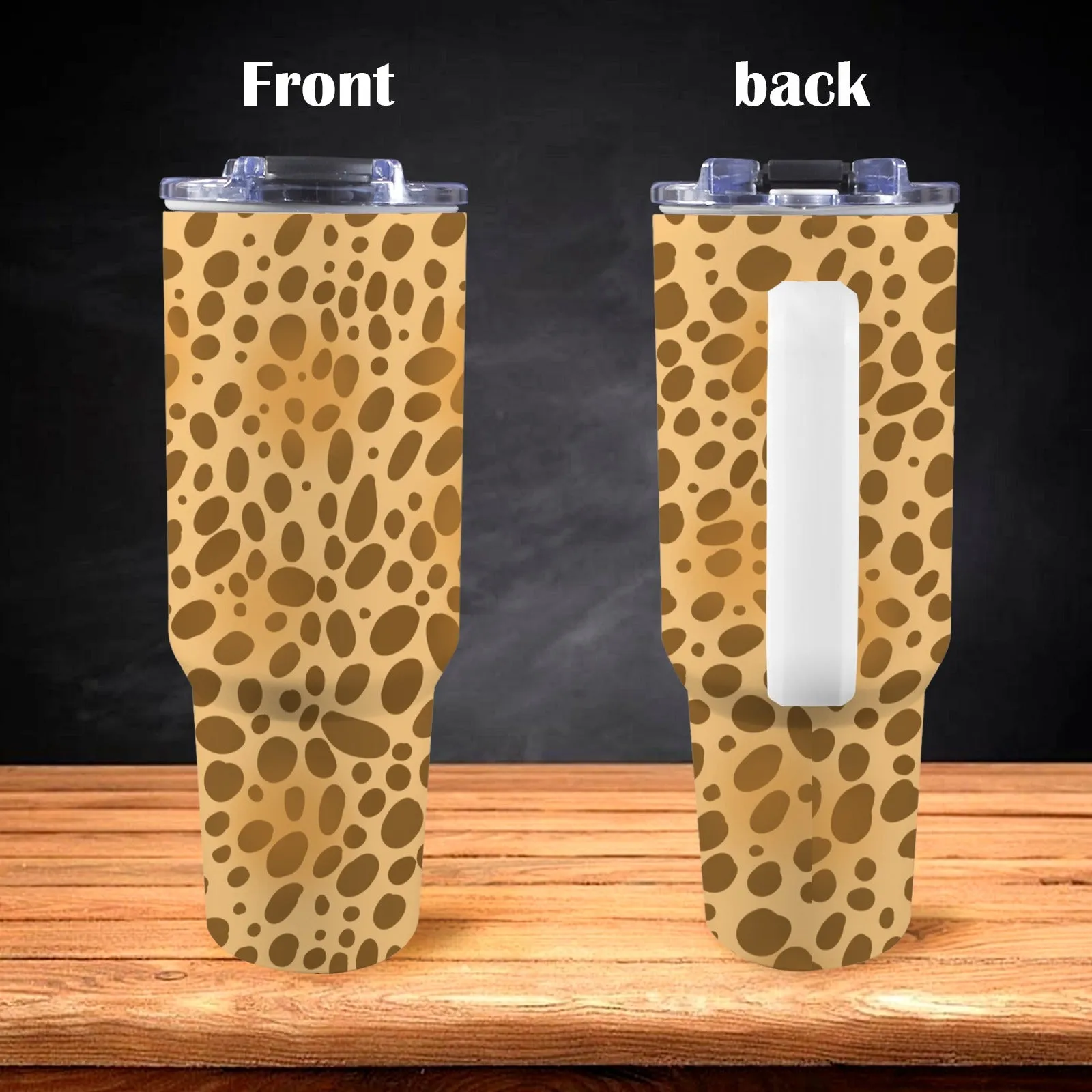 Extra Large Stainless Steel Insulated Travel Flask with Straw and Handle - Fun Patterns, Bold Colours
