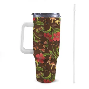 Extra Large Stainless Steel Insulated Travel Flask with Straw and Handle - Fun Patterns, Bold Colours