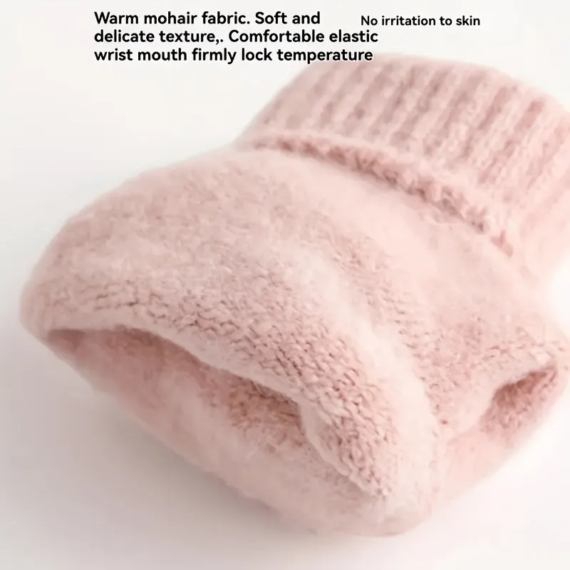 Fleur - Acryl Kattenoren Convertible Vingerloze Handschoenen met Knoopsluiting