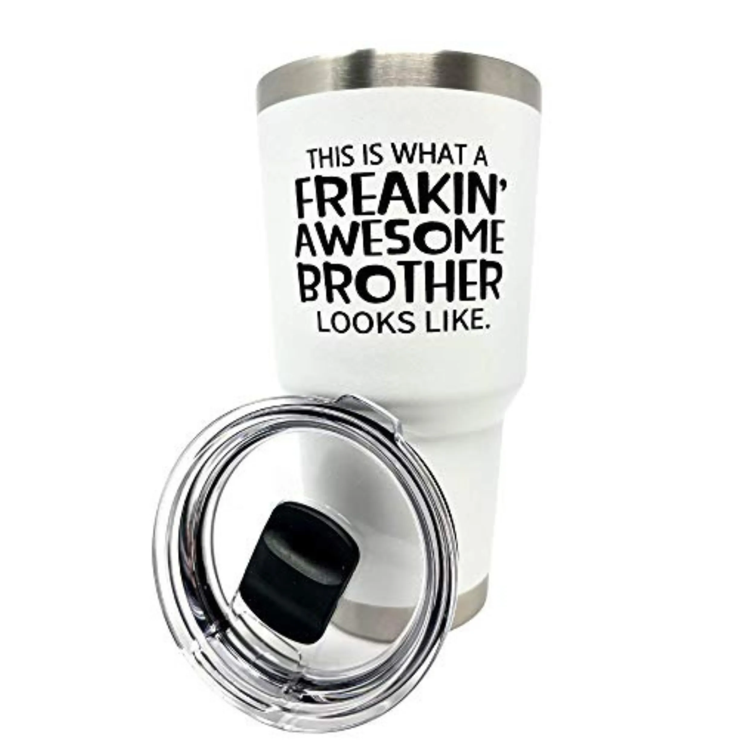 Freakin' Awesome Brother 30 oz  White Tumbler for Brothers