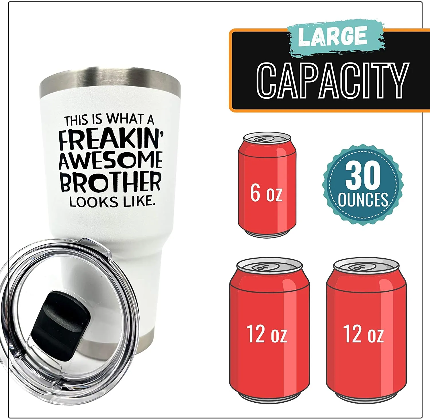 Freakin' Awesome Uncle White 30 oz Tumbler