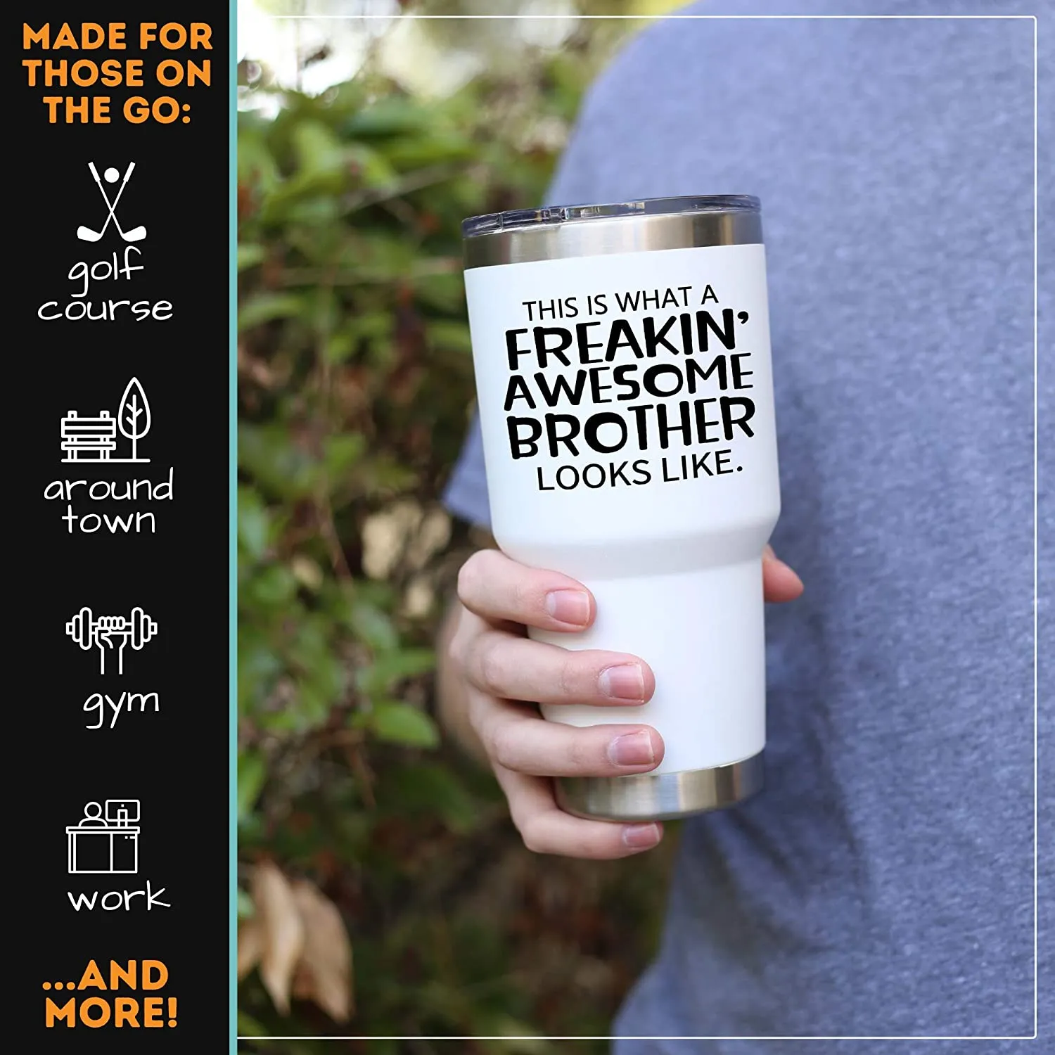 Freakin' Awesome Uncle White 30 oz Tumbler