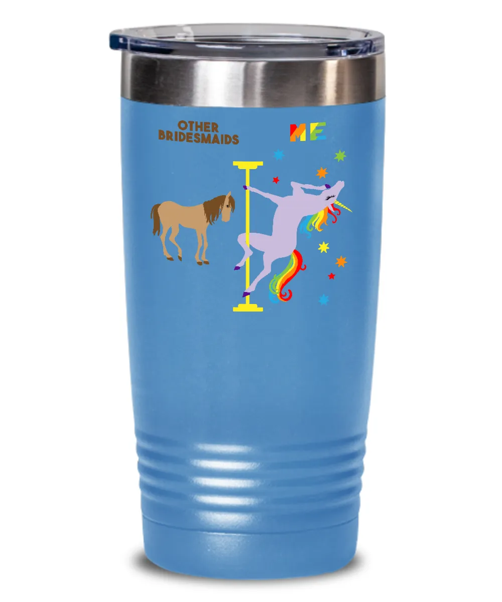 Gift For Bridesmaid Rainbow Unicorn Mug Cute Insulated Drink Tumbler Travel Coffee Cup