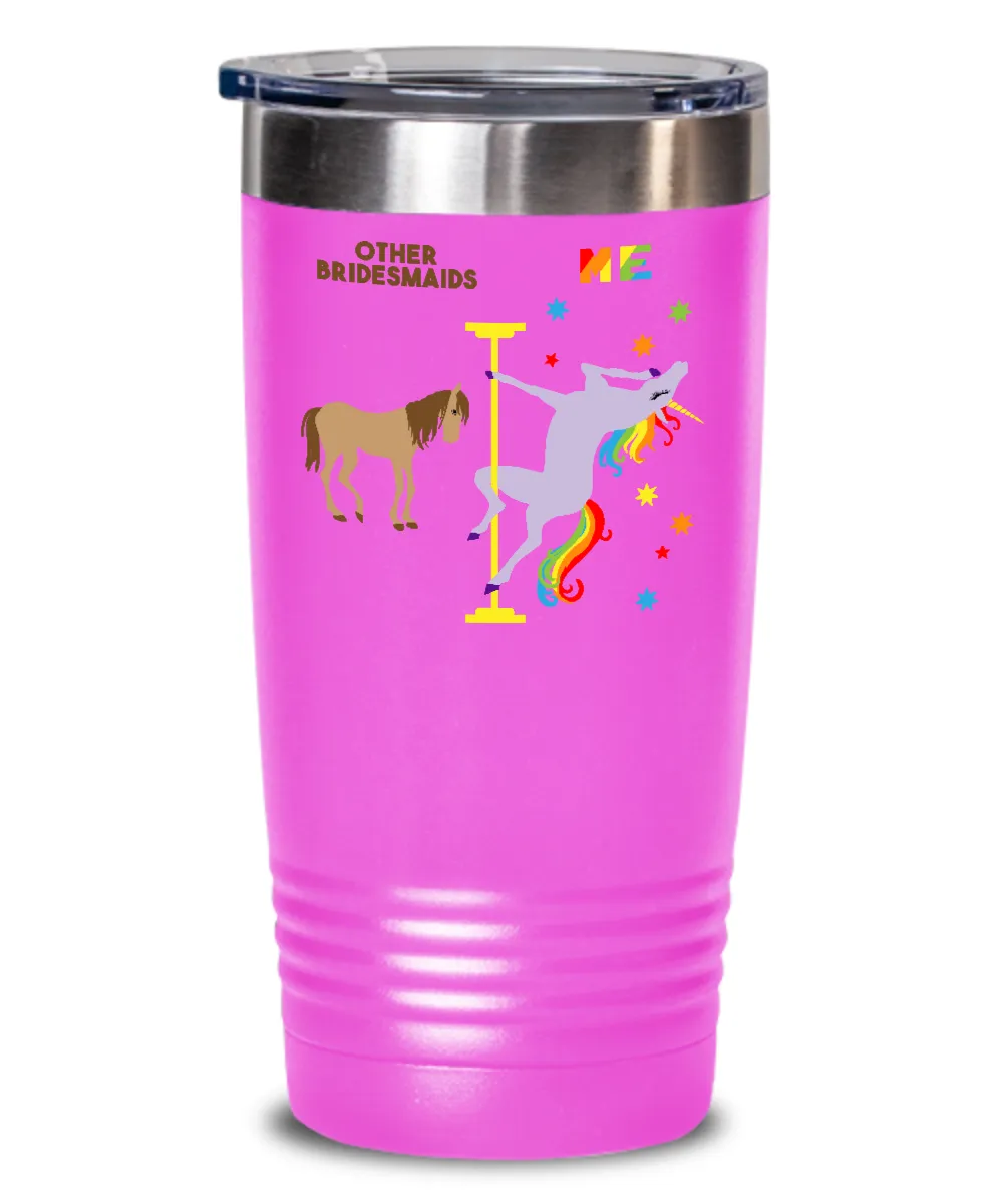 Gift For Bridesmaid Rainbow Unicorn Mug Cute Insulated Drink Tumbler Travel Coffee Cup