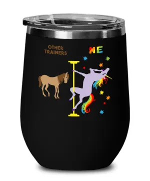 Gift For Trainer Rainbow Unicorn Insulated Wine Tumbler 12oz Travel Cup