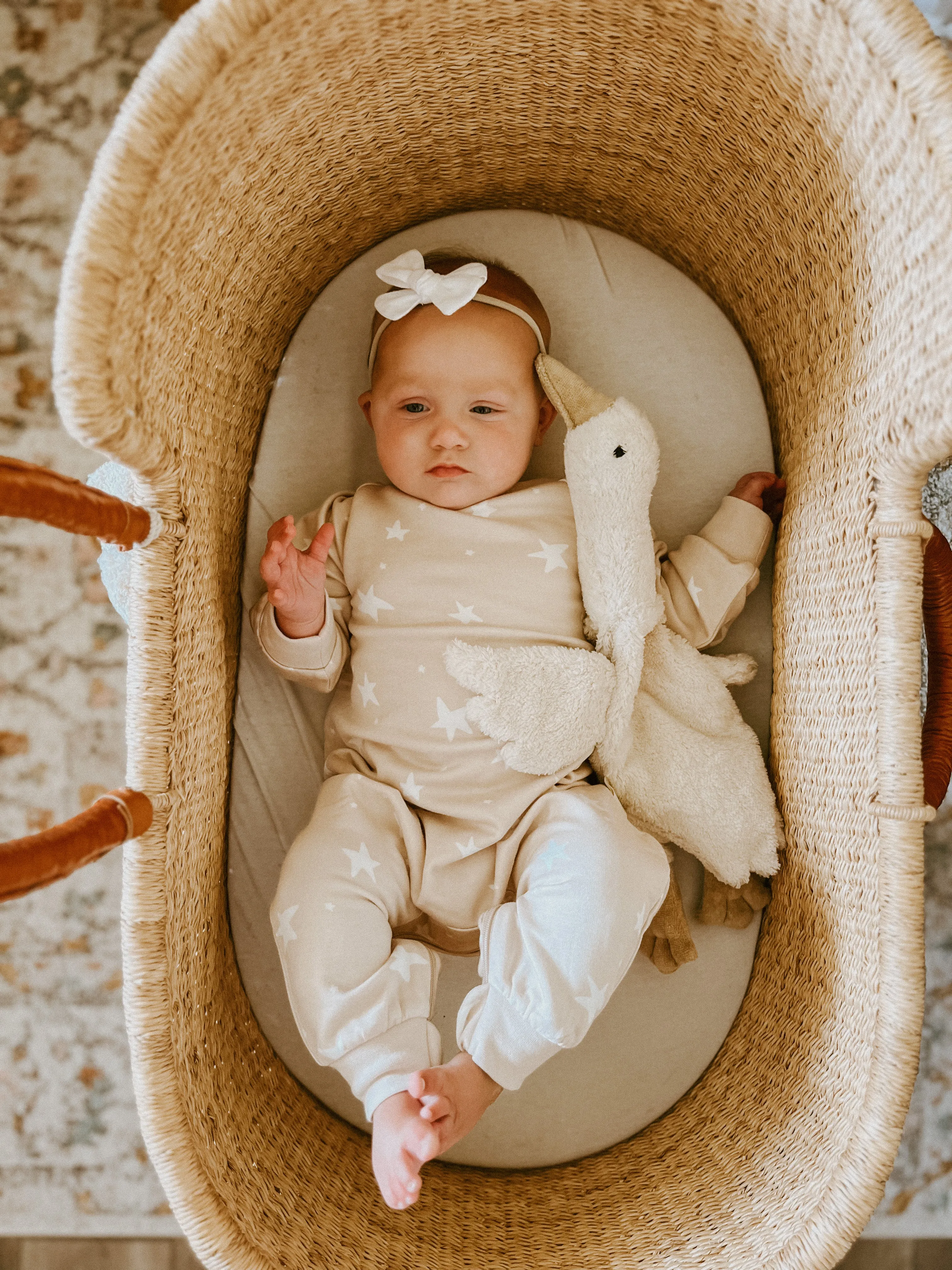günamüna Fleece Jumpsuit Wonky Stars Blush (Min. of 2, multiples of 2)