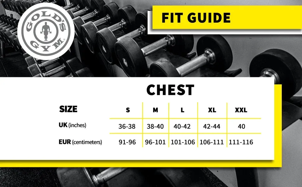 Golds Gym Basic T-Shirt - White/Black