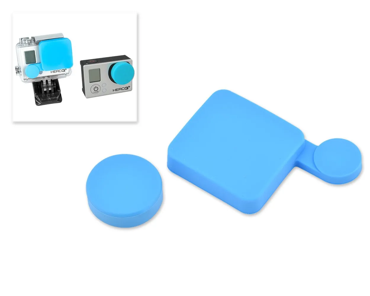 GoPro Protective Silicone Housing Lens Cap for Hero 3 /4 Camera-Blue