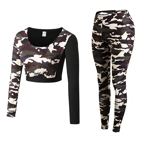 'Guerrilla' 2 Piece Workout Set - Crop Top & Leggings