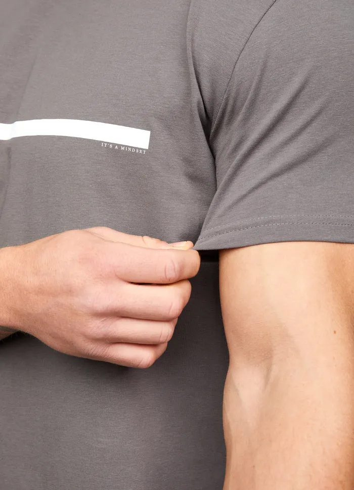 Gym King Sport Printed Tape T-Shirt Fossil Grey