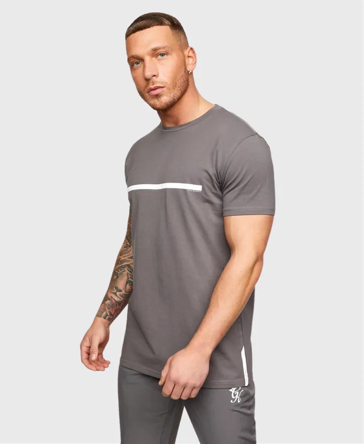 Gym King Sport Printed Tape T-Shirt Fossil Grey