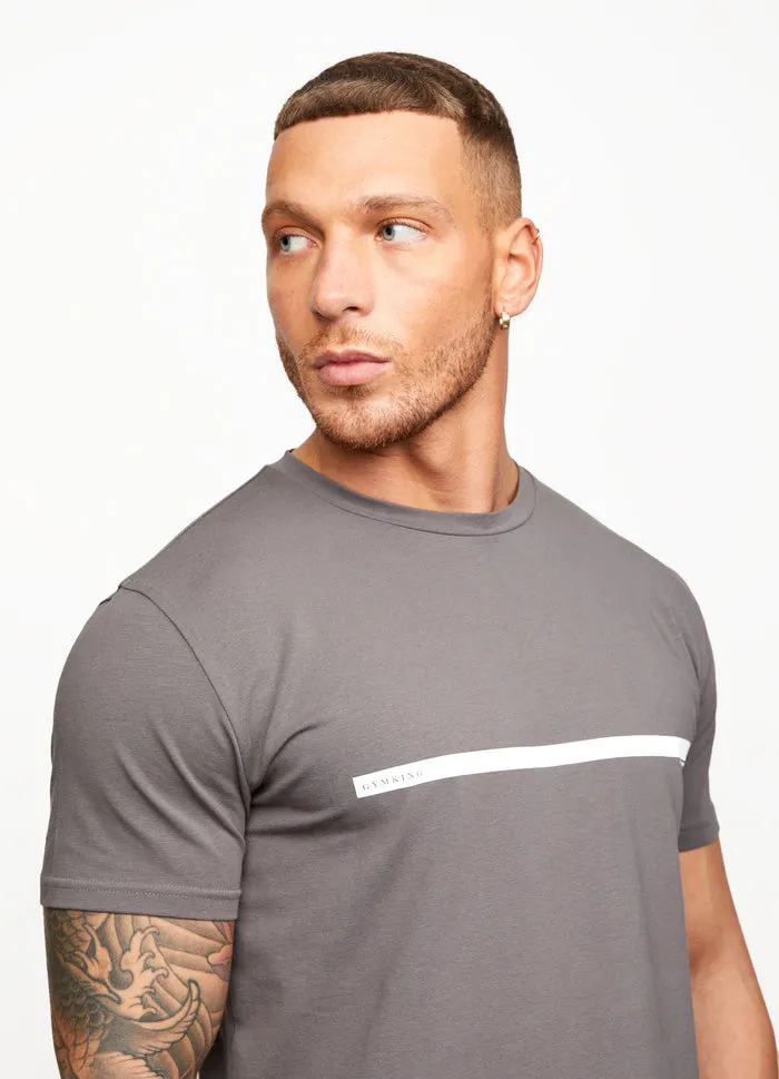 Gym King Sport Printed Tape T-Shirt Fossil Grey