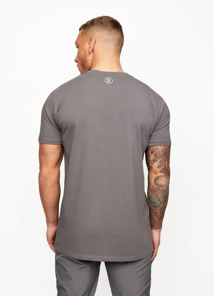 Gym King Sport Printed Tape T-Shirt Fossil Grey