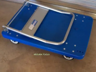HAND TROLLEY  FLAT TRAY TYPE WITH FOLDING HANDLE - 150 KG CAP - NEW.