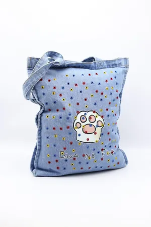 Handmade recycled denim bag