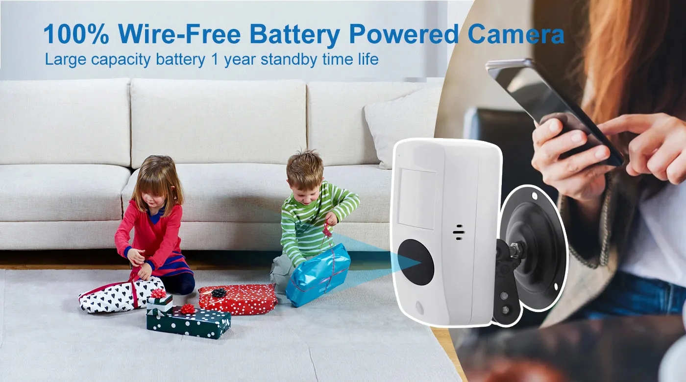 HD1080P Wireless Hidden Wall-mounted Security Camera with PIR Sensor