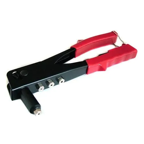 HEAVY DUTY HAND POP RIVETER TOOL   395 ASSORTED RIVETS - 4 NOZZLE HEAD RIVET GUN