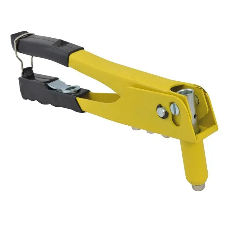 Heavy Duty Hand Rivet Gun 4 Head Nozzle Riveter Plus 1000 Assorted Pop Rivets