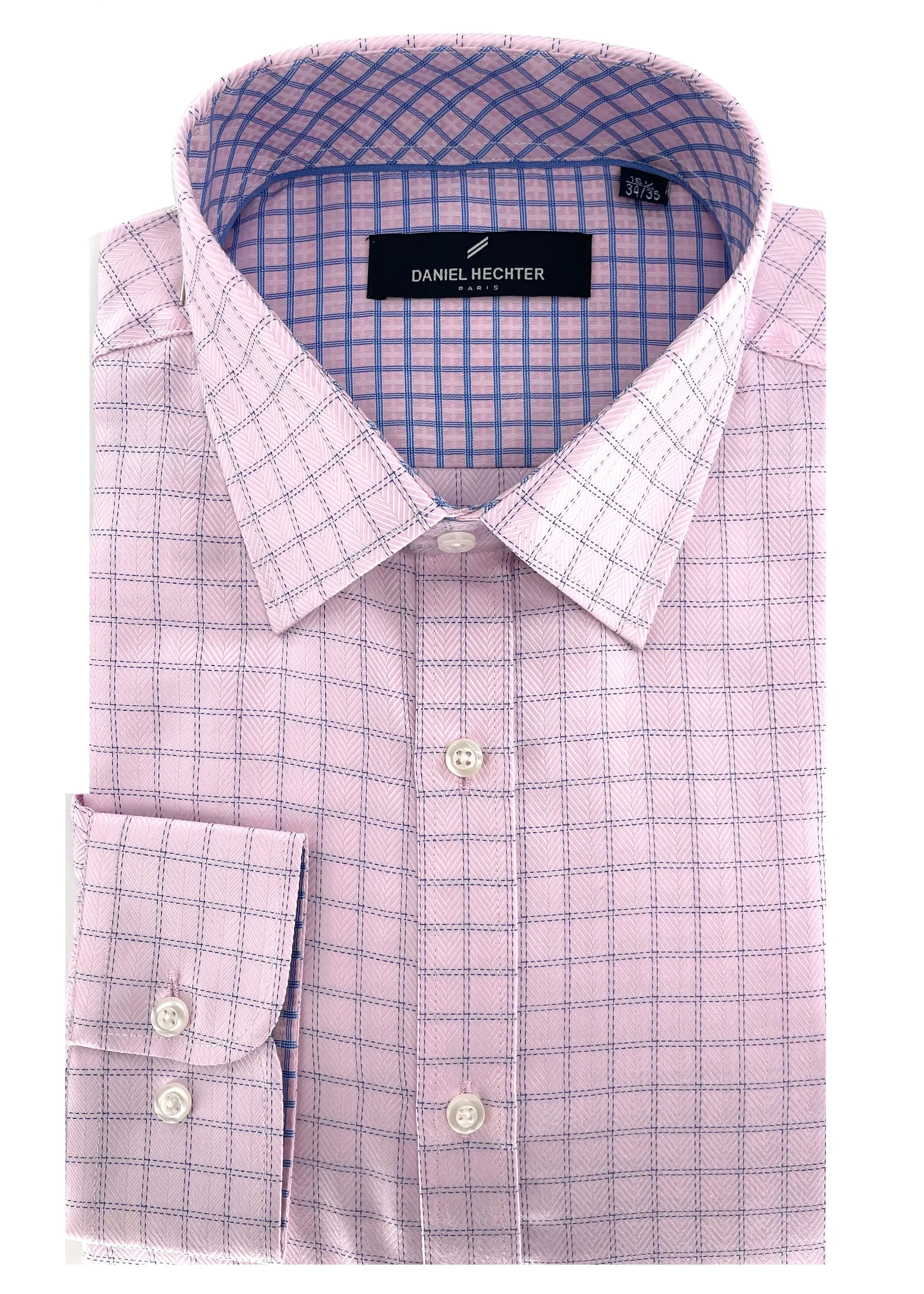 Hechter Paris Grid Slim Fit Dress Non-Iron Shirt