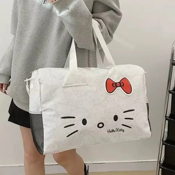 Hello Kitty Signature Face Duffle Bag | Gym Bag | Travel Companion