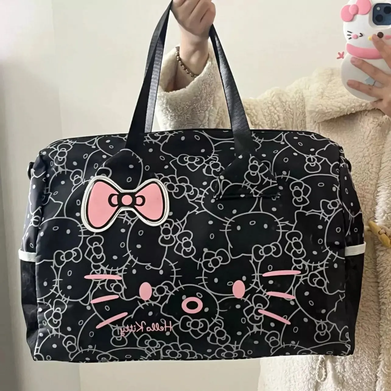 Hello Kitty Signature Face Duffle Bag | Gym Bag | Travel Companion
