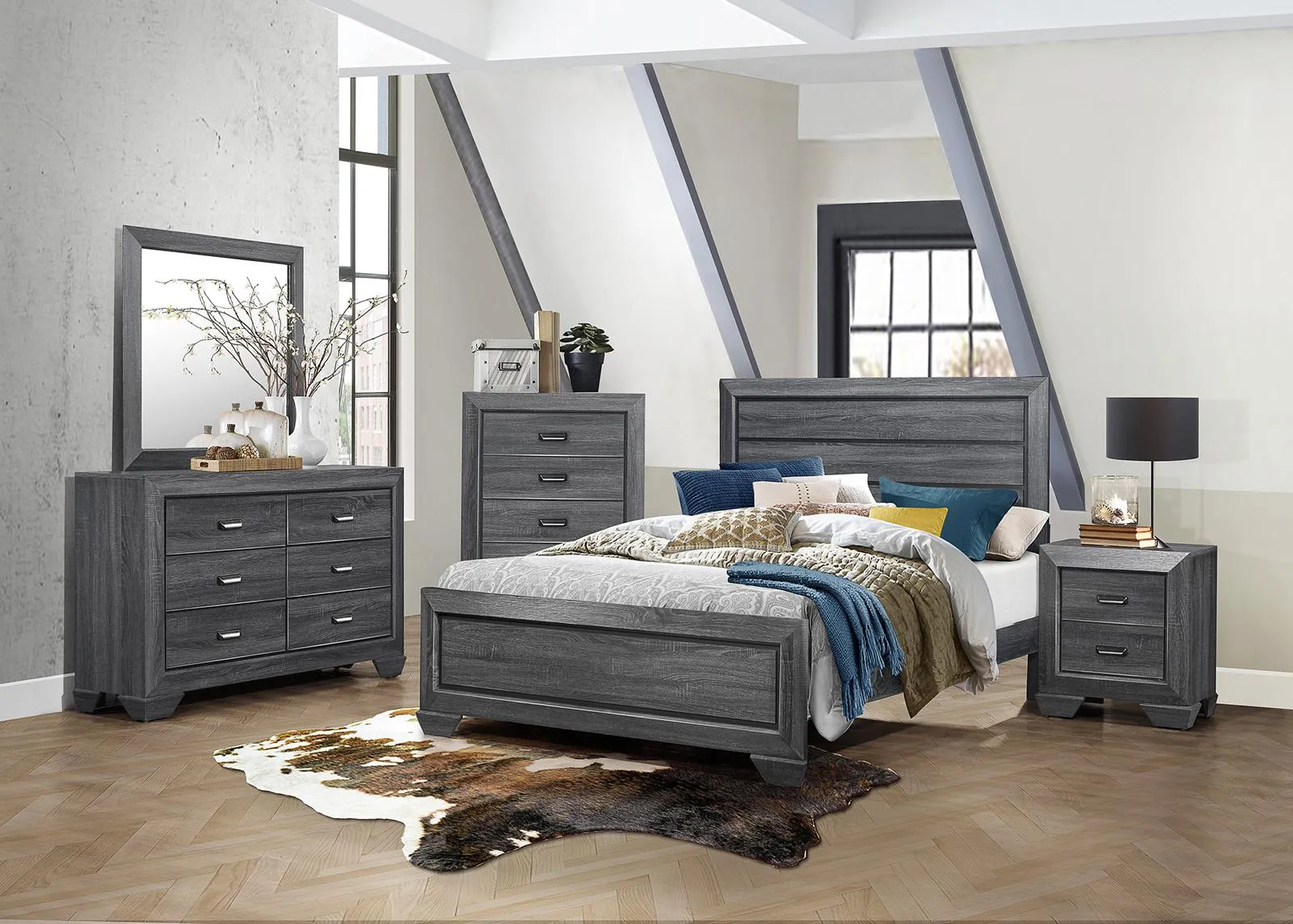 Homelegance Beechnut Queen Panel Bed in Gray