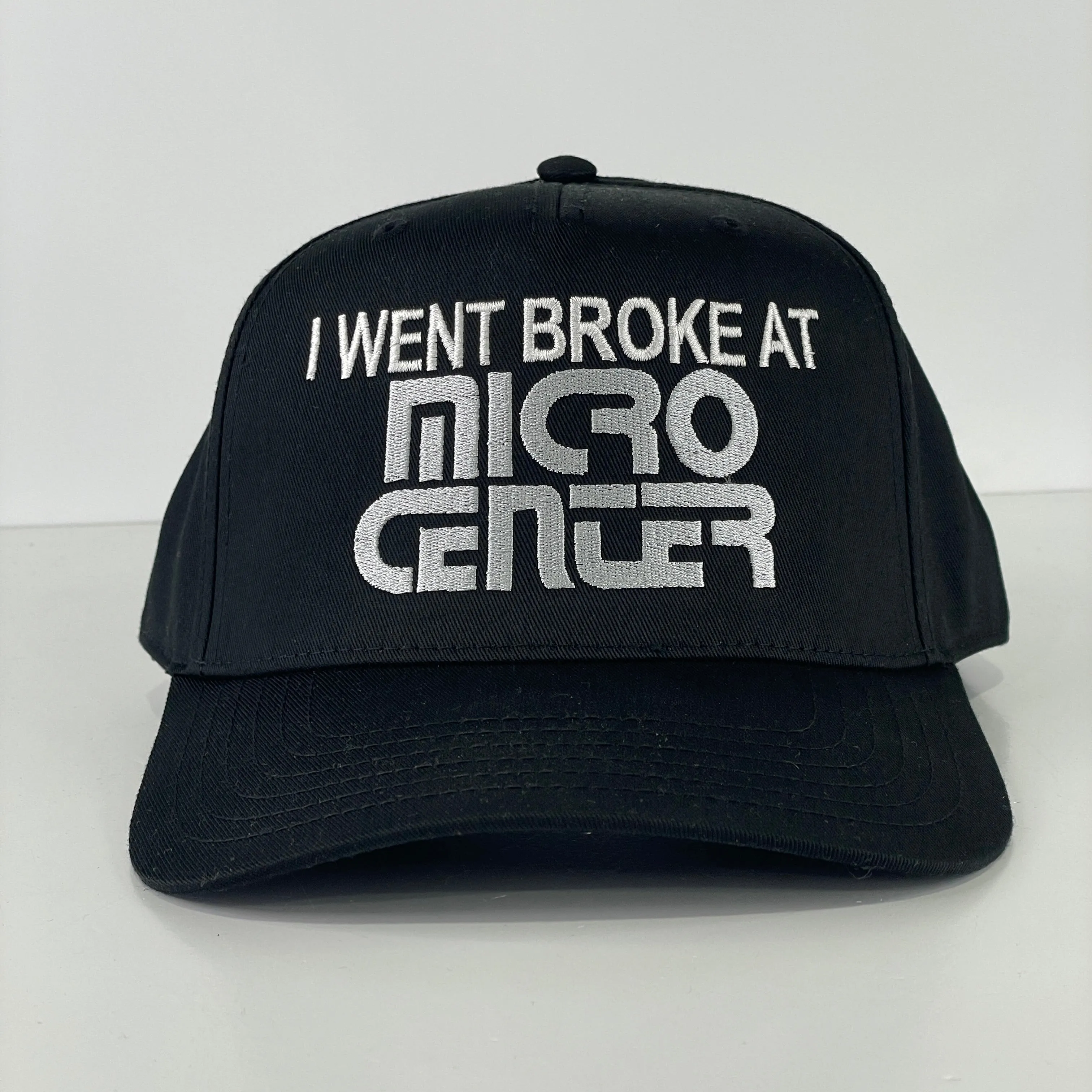 I went broke at micro center custom embroidered Funny Snapback Meme Hat