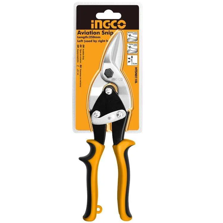 Ingco 10" Aviation Snip (Left & Right) with Two-Tone Soft Handle - HTSN0110L & HTSN0110R