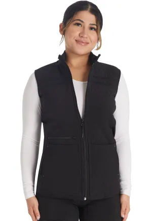 Inspira Flex IP306A Zip Front Quilted Vest Black