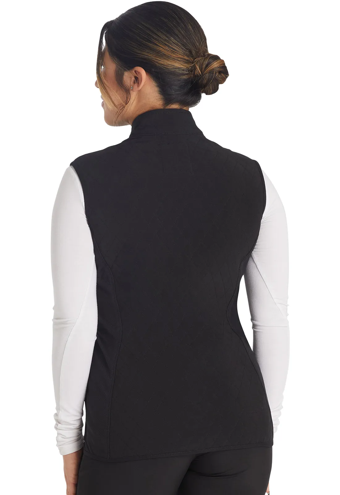 Inspira Flex IP306A Zip Front Quilted Vest Black