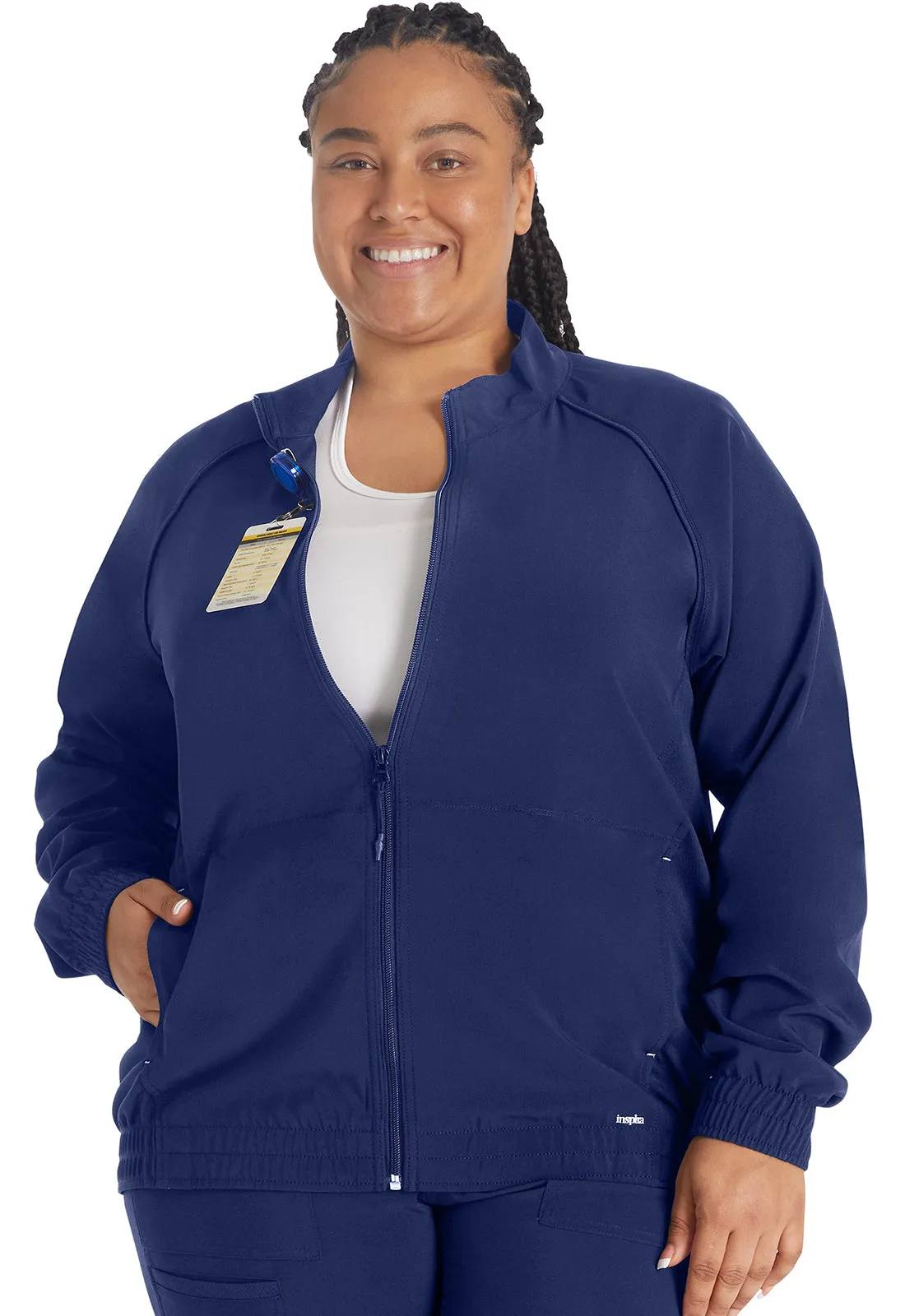 Inspira Flex IP307A Zip Front Jacket Navy