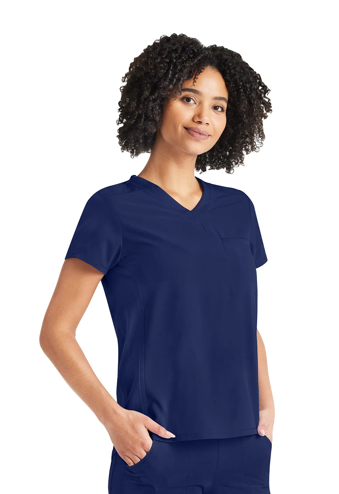 Inspira Flex IP600A V-Neck Tuckable Top Navy