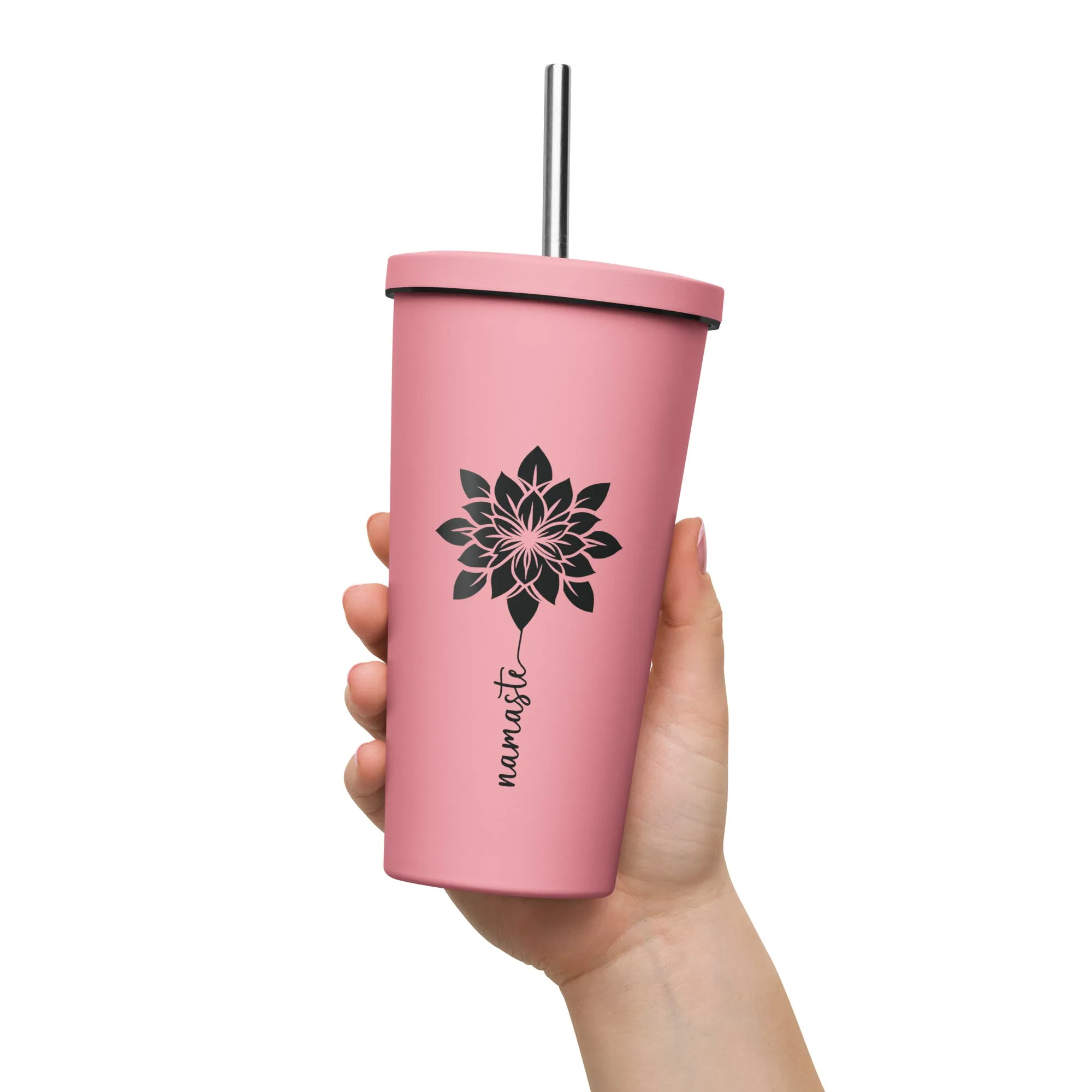 Insulated tumbler with a straw 20oz