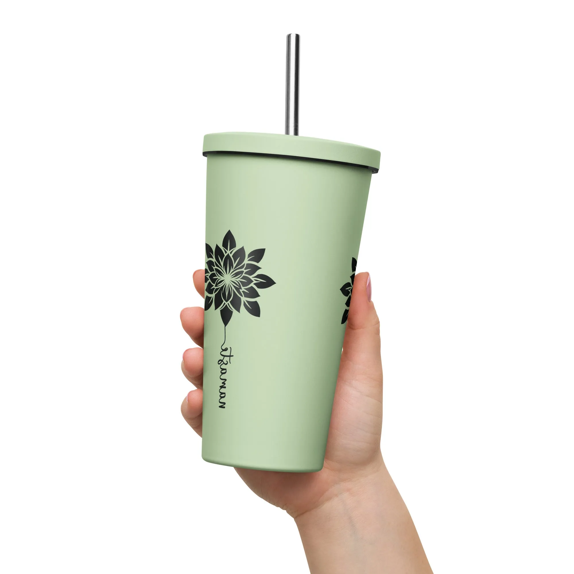 Insulated tumbler with a straw 20oz