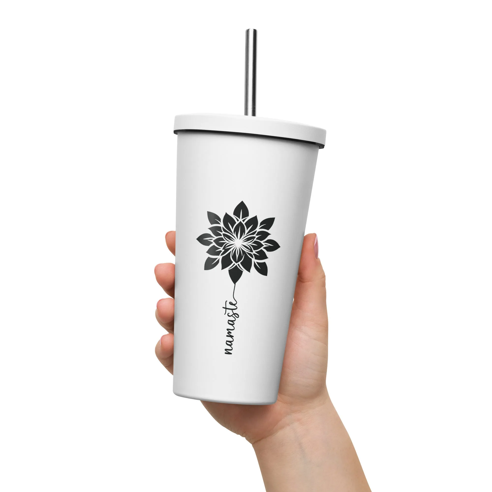 Insulated tumbler with a straw 20oz