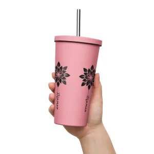 Insulated tumbler with a straw 20oz