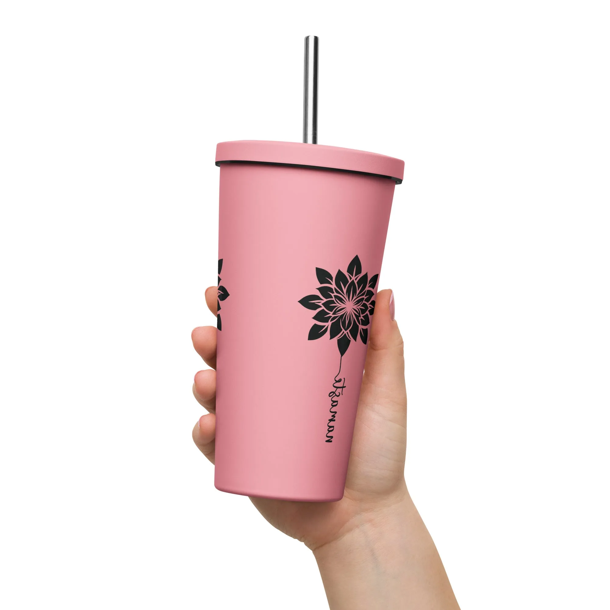Insulated tumbler with a straw 20oz