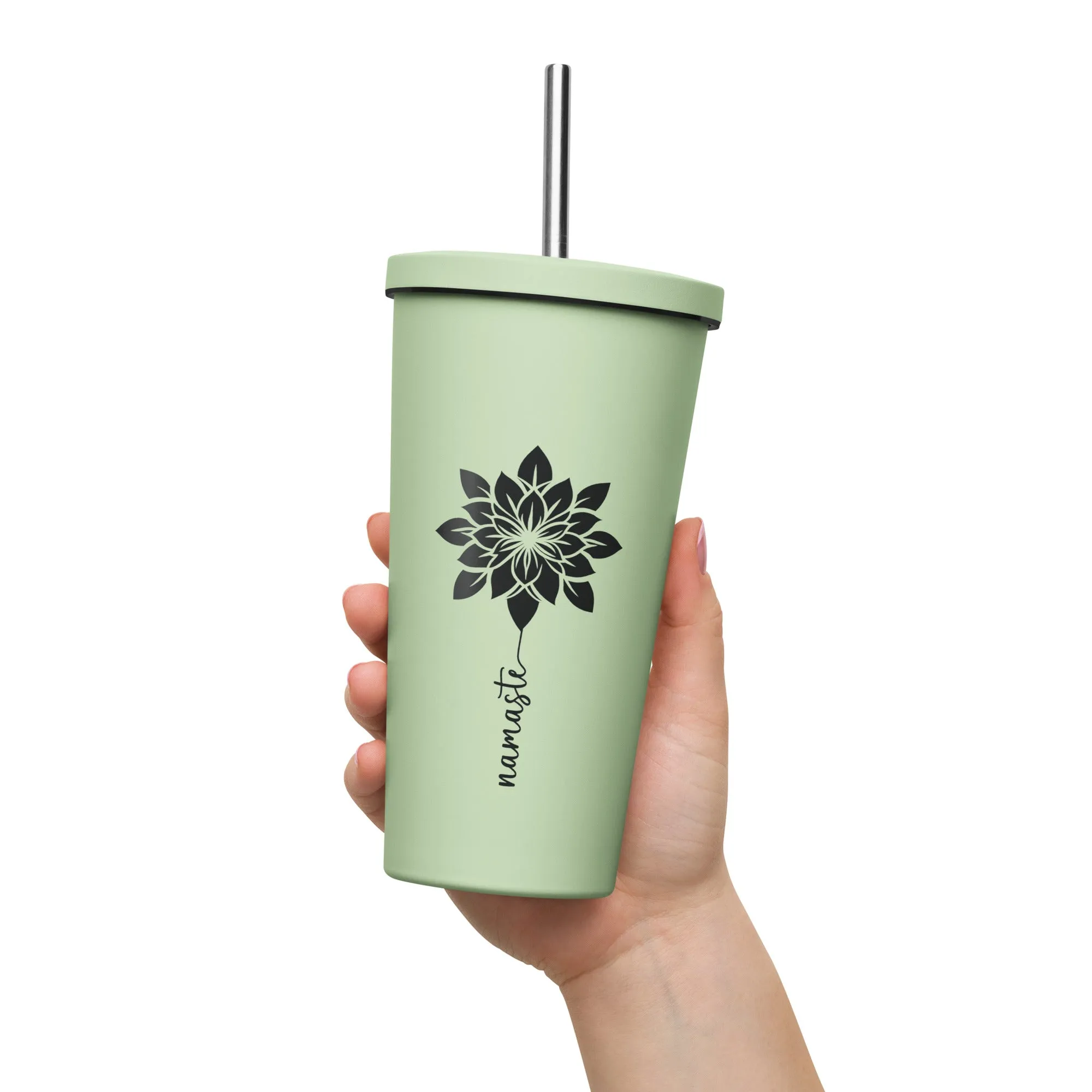 Insulated tumbler with a straw 20oz