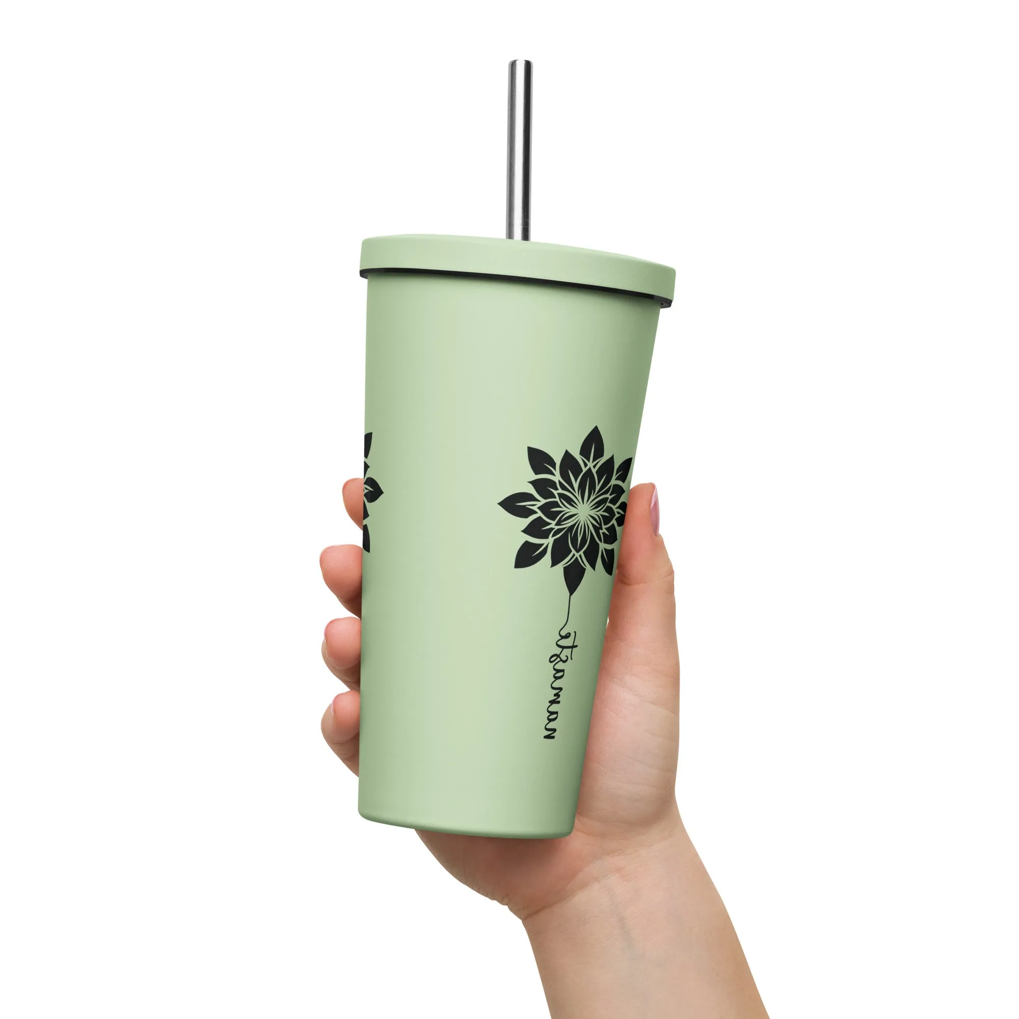 Insulated tumbler with a straw 20oz