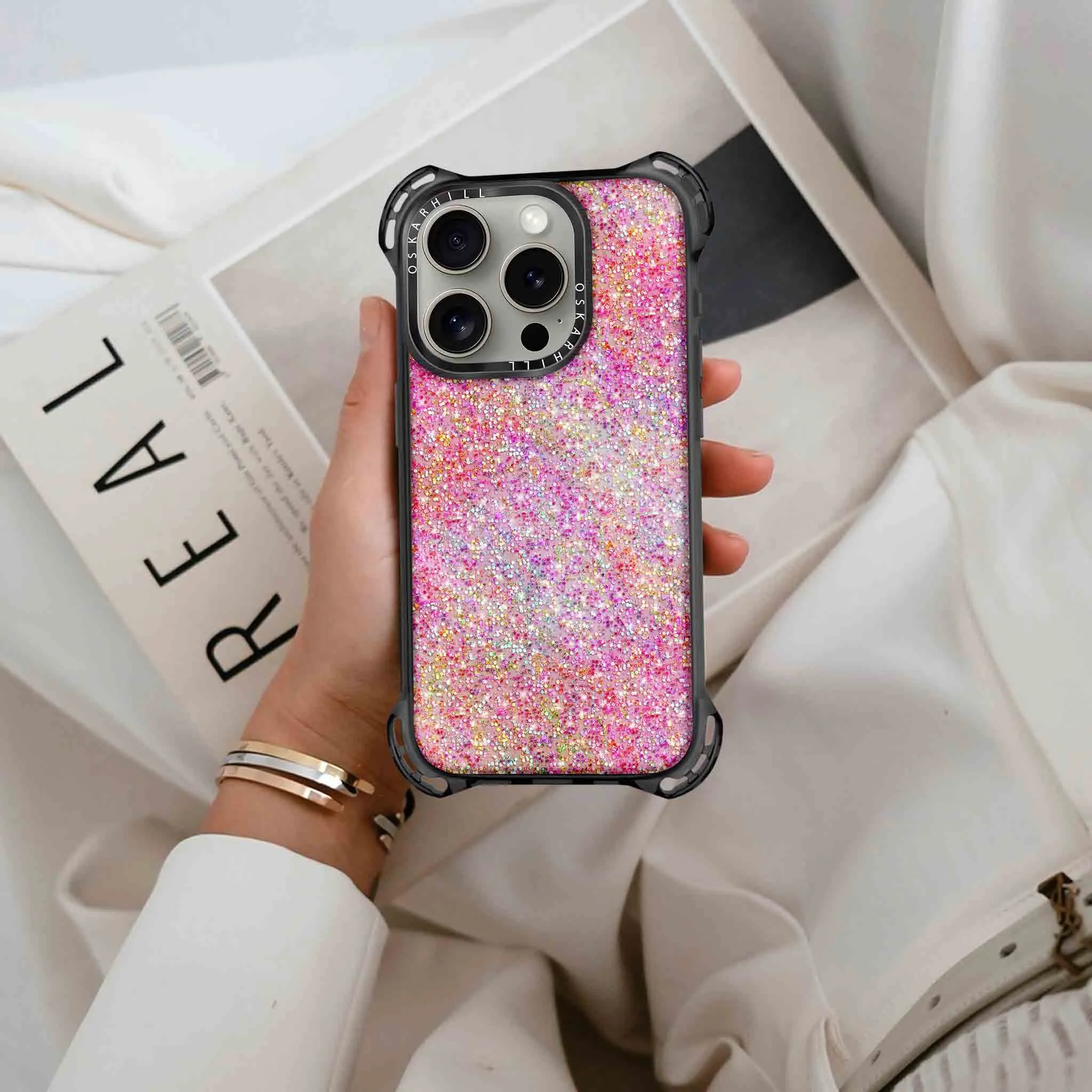 iPhone 13 Pro Max Case Bounce — Pink Glitter