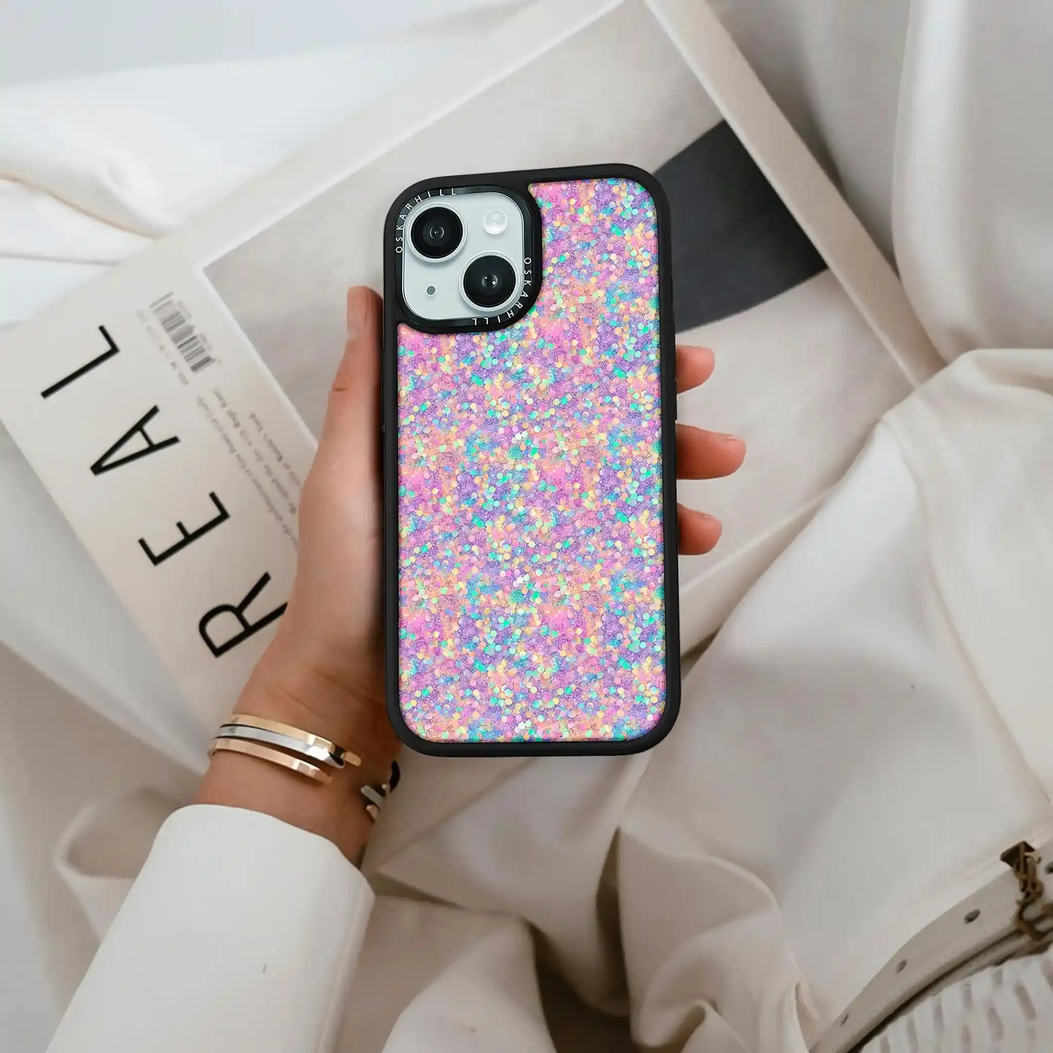 iPhone 14 Plus Case Elite — Rainbow Dream Glitter