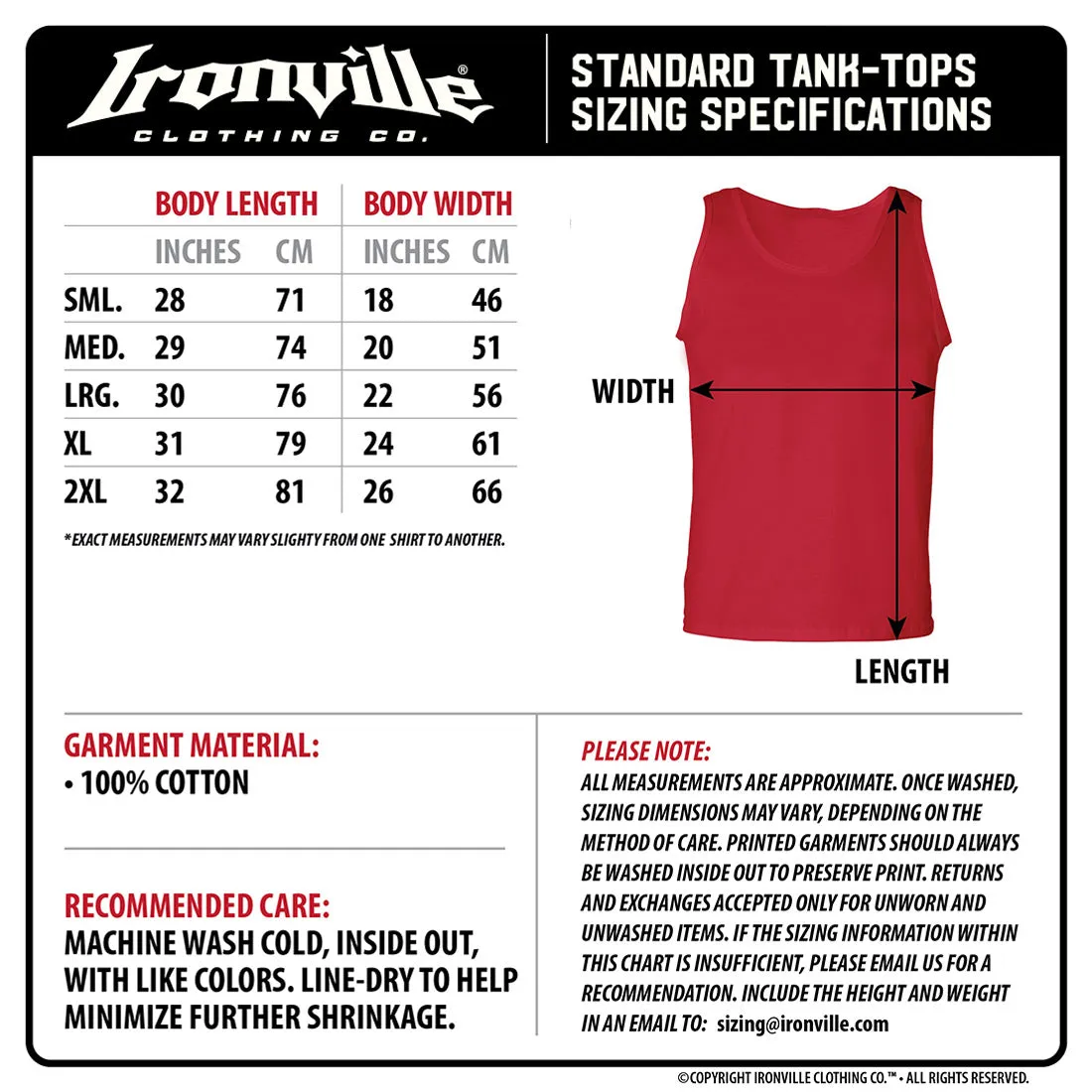 Ironville BE THE HAMMER Standard Cut Gym Tank Top