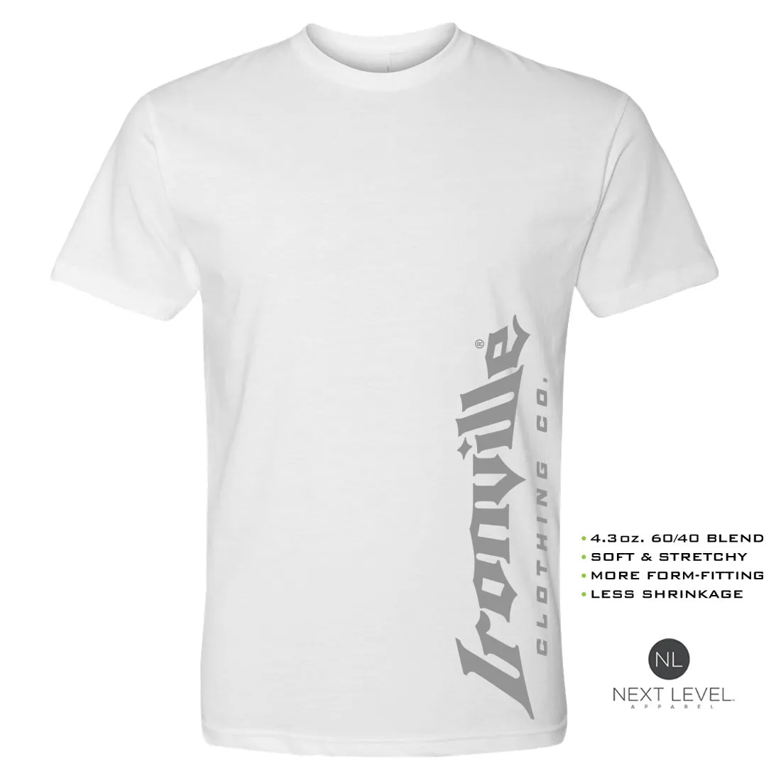 Ironville GRAY VERT LOGO Soft-Blend Fitted Gym T-shirt